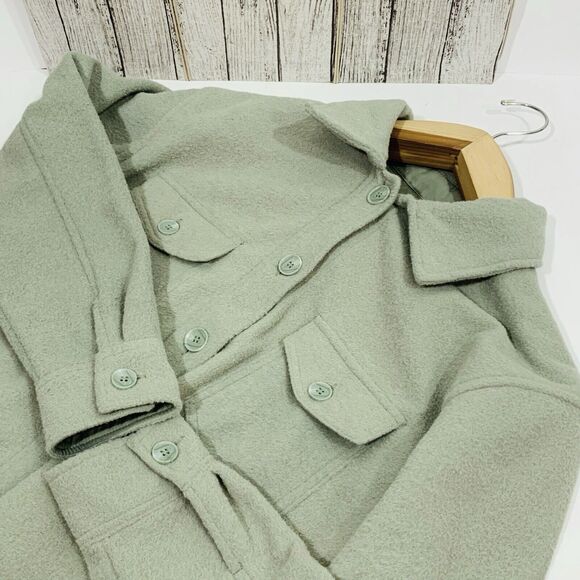 Joie Green Button Up Pocket Shaket Jacket Size Large Women’s - Picture 6 of 12